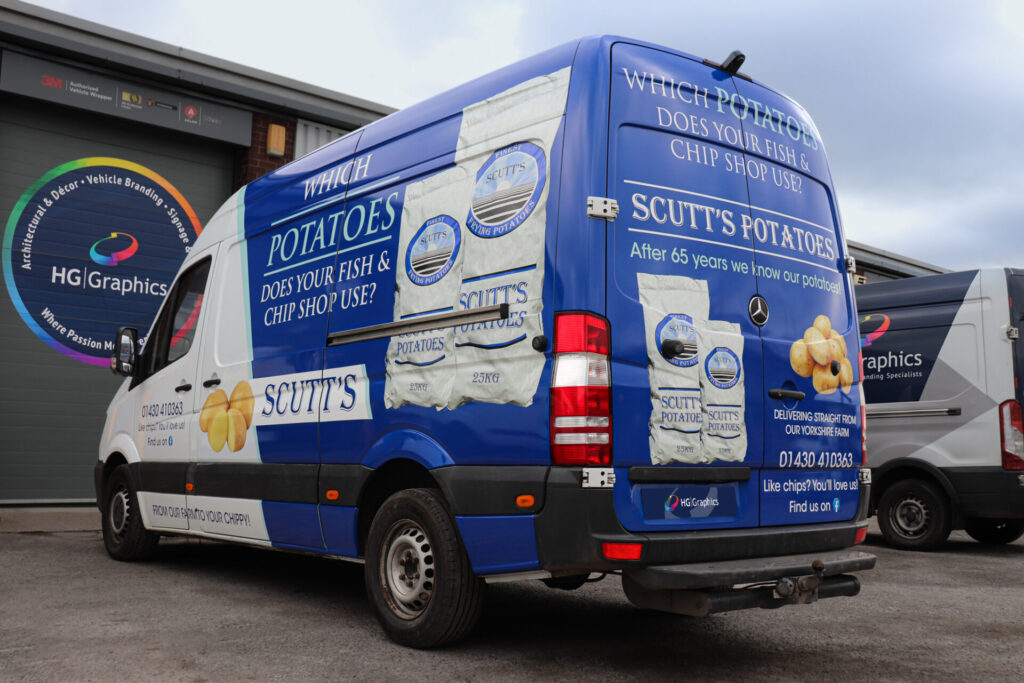 Scutt's Potatoes van wrap completed.