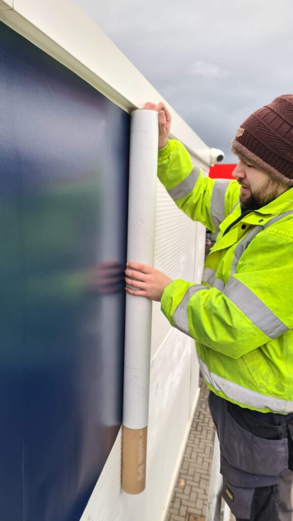 Installation of exterior cladding by HG Surface.