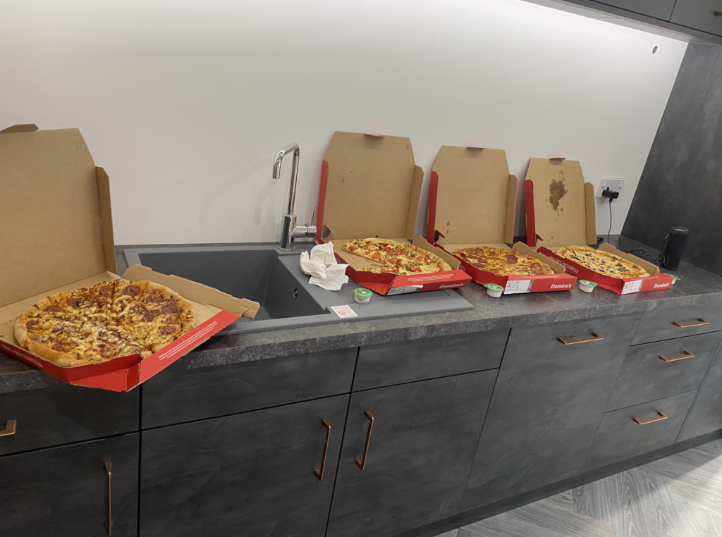 Pizza on move in day.