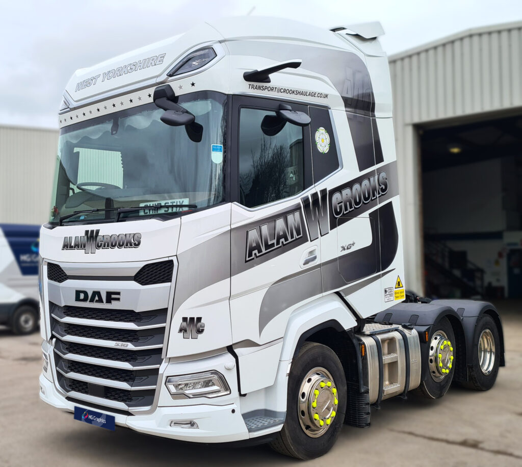 DAF truck wrapped for Alan Crooks by HG Graphics.