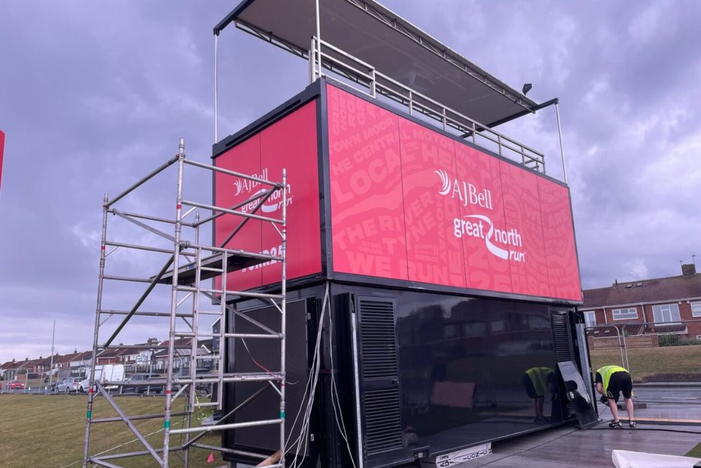 AJ Bell Great North Run - cabin wrap process