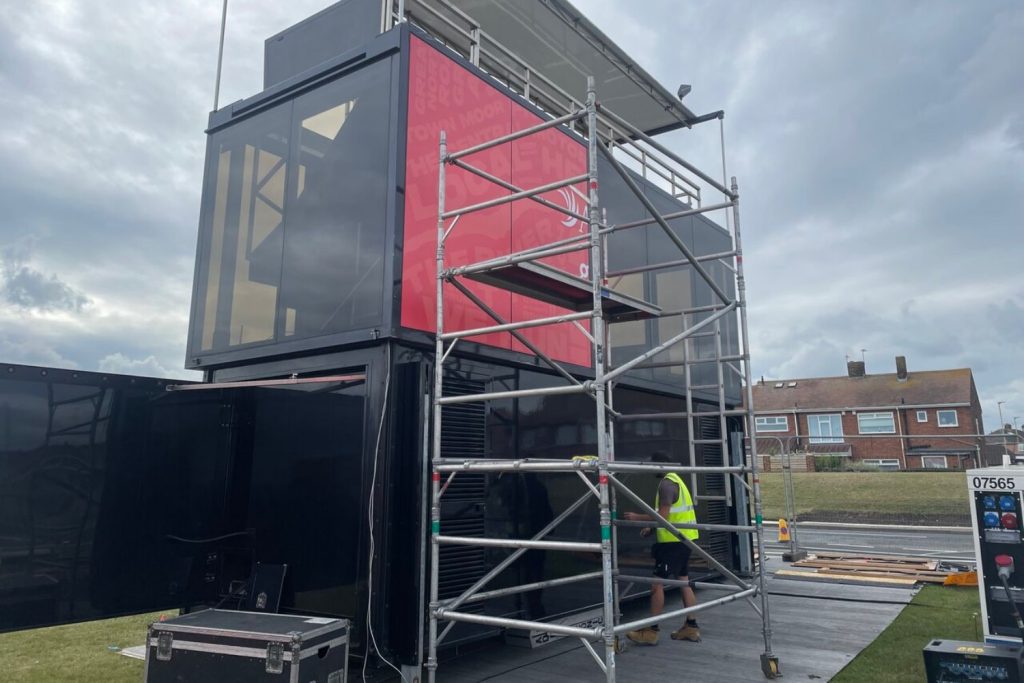 AJ Bell Great North Run - cabin wrap process