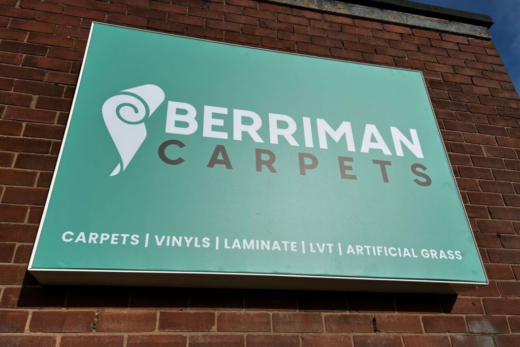 Berriman Carpets - shopfront signage