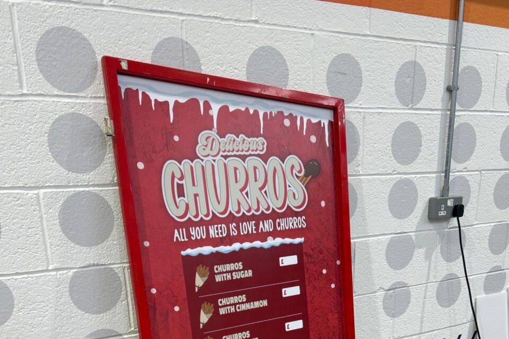 Crazy Co - Christmas Market churros menu sign