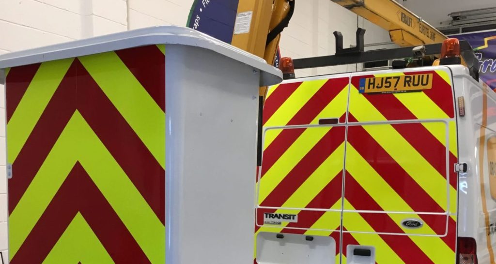 Reflective van and lift chevrons