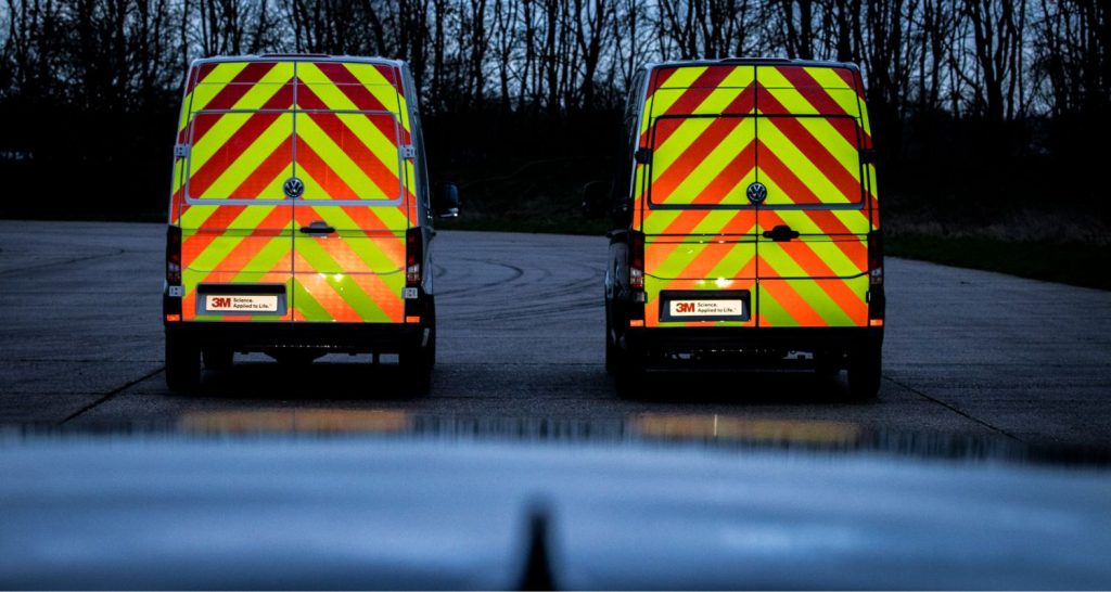 Reflective van safety chevrons