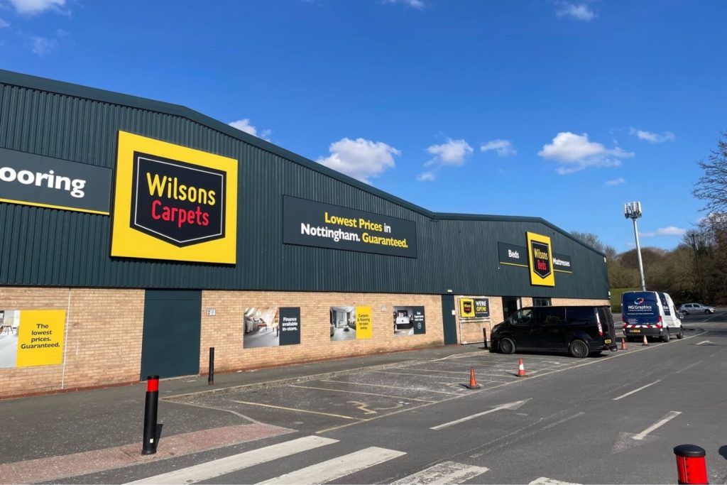 Wilsons Carpets Nottingham exterior display