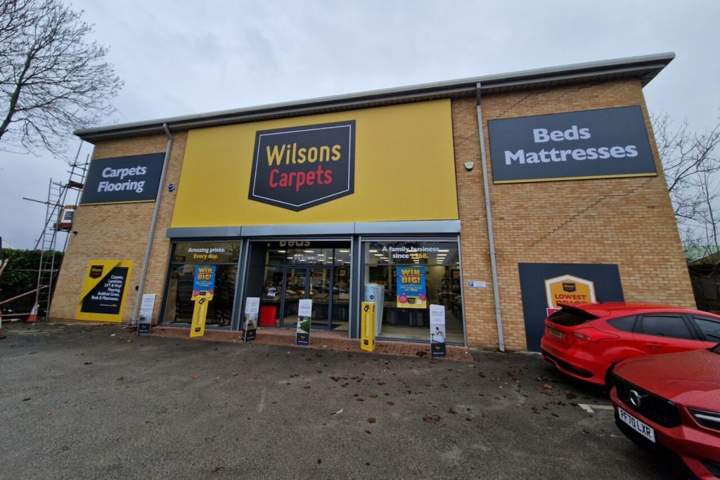 Wilsons Carpets Worksop brand signage