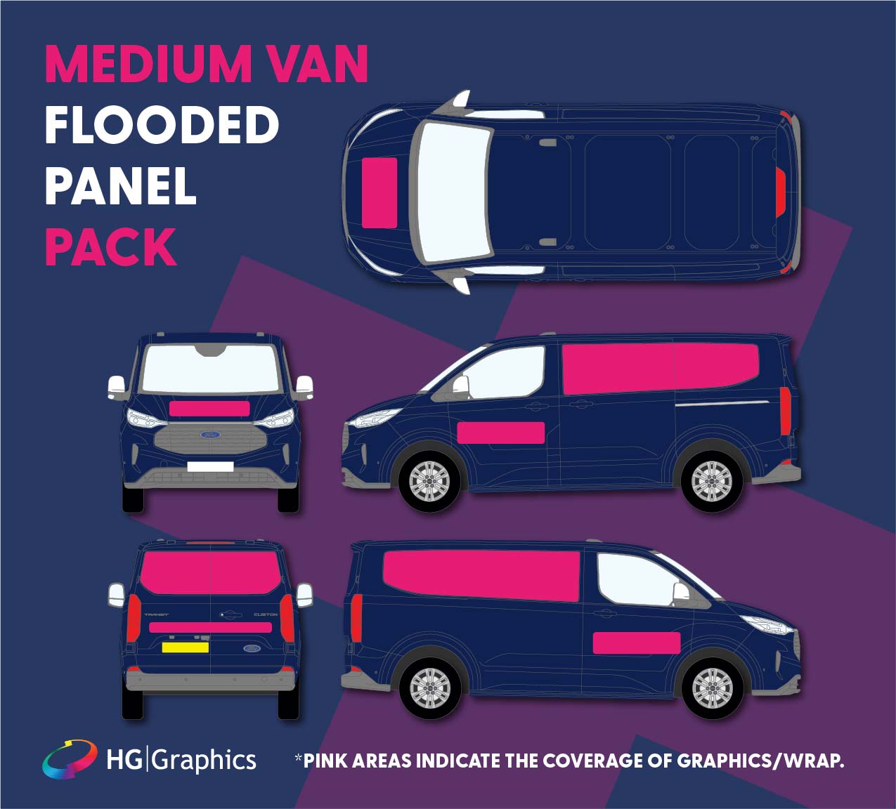 Medium Van – Flooded Panels wrap option