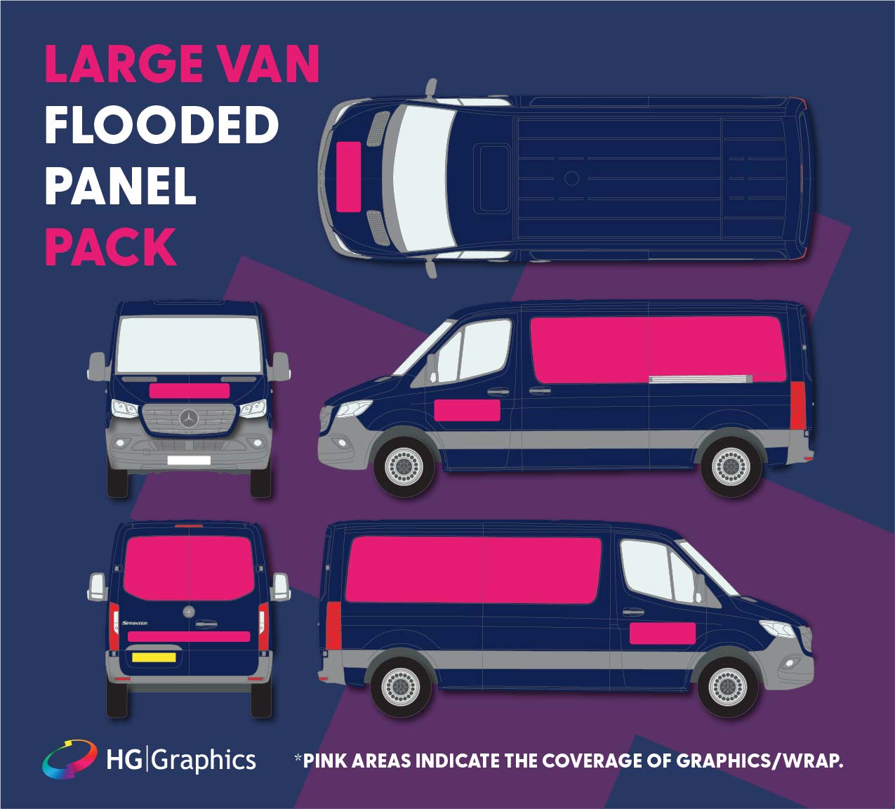 Large Van – Flooded Panels wrap option